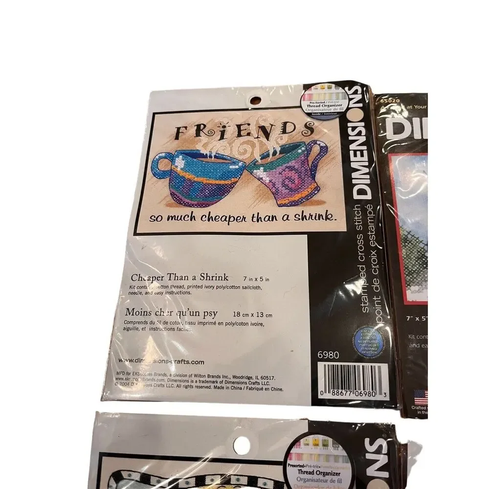 Lot 4 Dimensions Mini Stamped Cross Stitch Kit 7